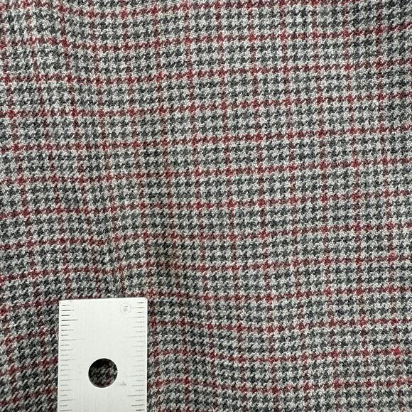 Vintage Houndstooth Trousers Fits 40x29 Gray Red Check Bootcut Talon Pants 70s - Picture 3 of 15
